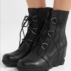 Black Sorel Joan of Arctic Lace Wedges
